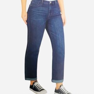 Seven7 Size 8 Medium Wash (Avalon)Weekend Slim Fit Jeans Rolled Cuff/Frayed Edge